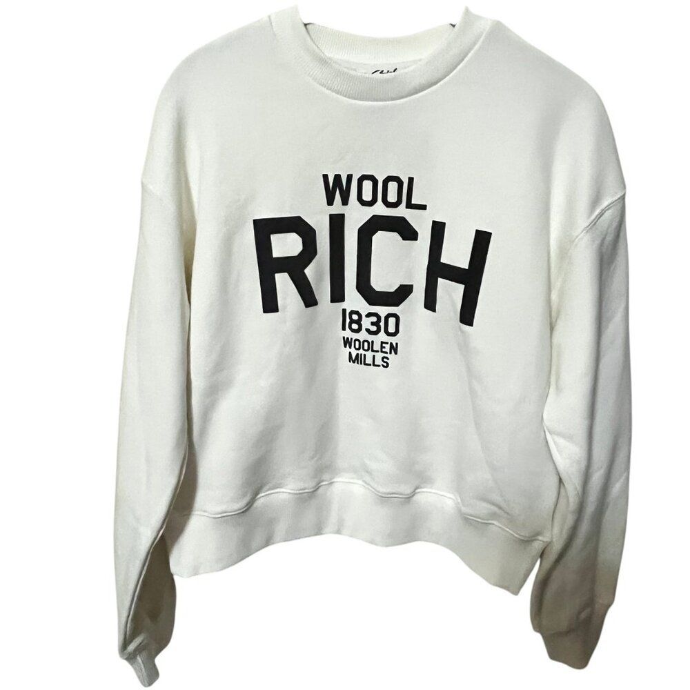 Woolrich Target Sweatshirt Graphic Crewneck Pullover Collab Cream Womens XXS New